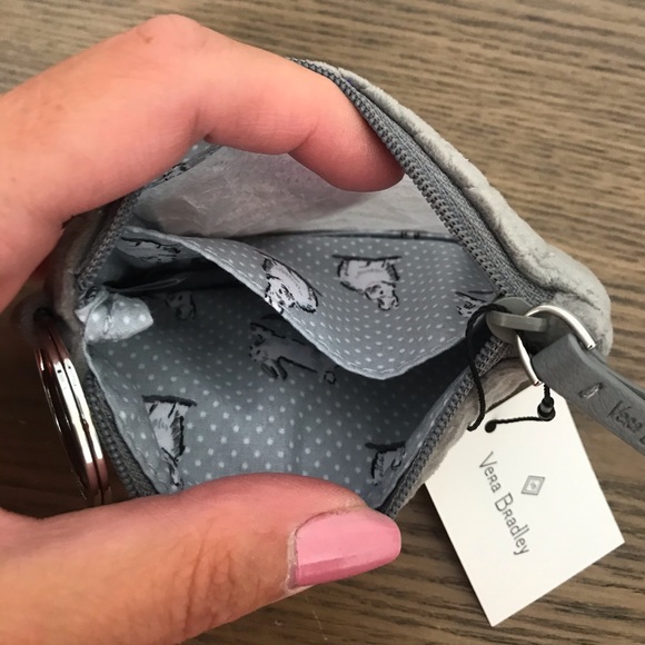 NEW Vera Bradley Zip ID Case Tranquil Gray - Picture 7 of 8